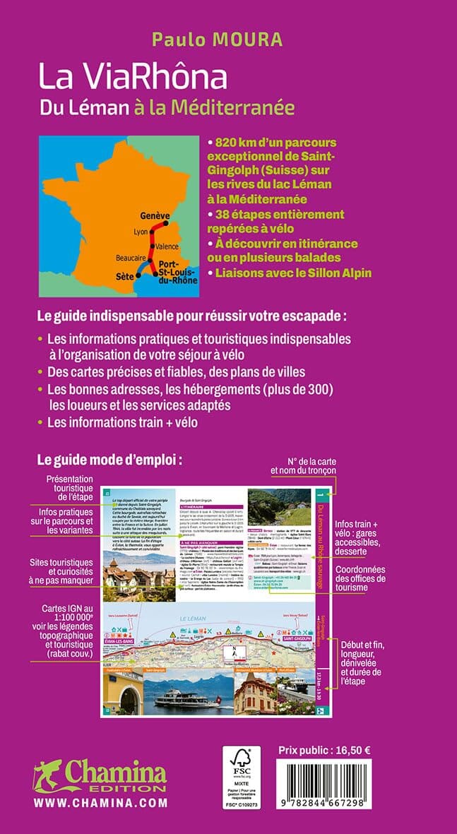 Guide vélo - Via Rhôna, du Léman à la Méditerranée 2026 | Chamina guide cycliste Chamina 