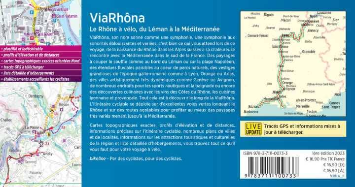Guide vélo - ViaRhôna - Le Rhône à vélo, du Léman à la Méditerranée | Bikeline guide cycliste Bikeline 
