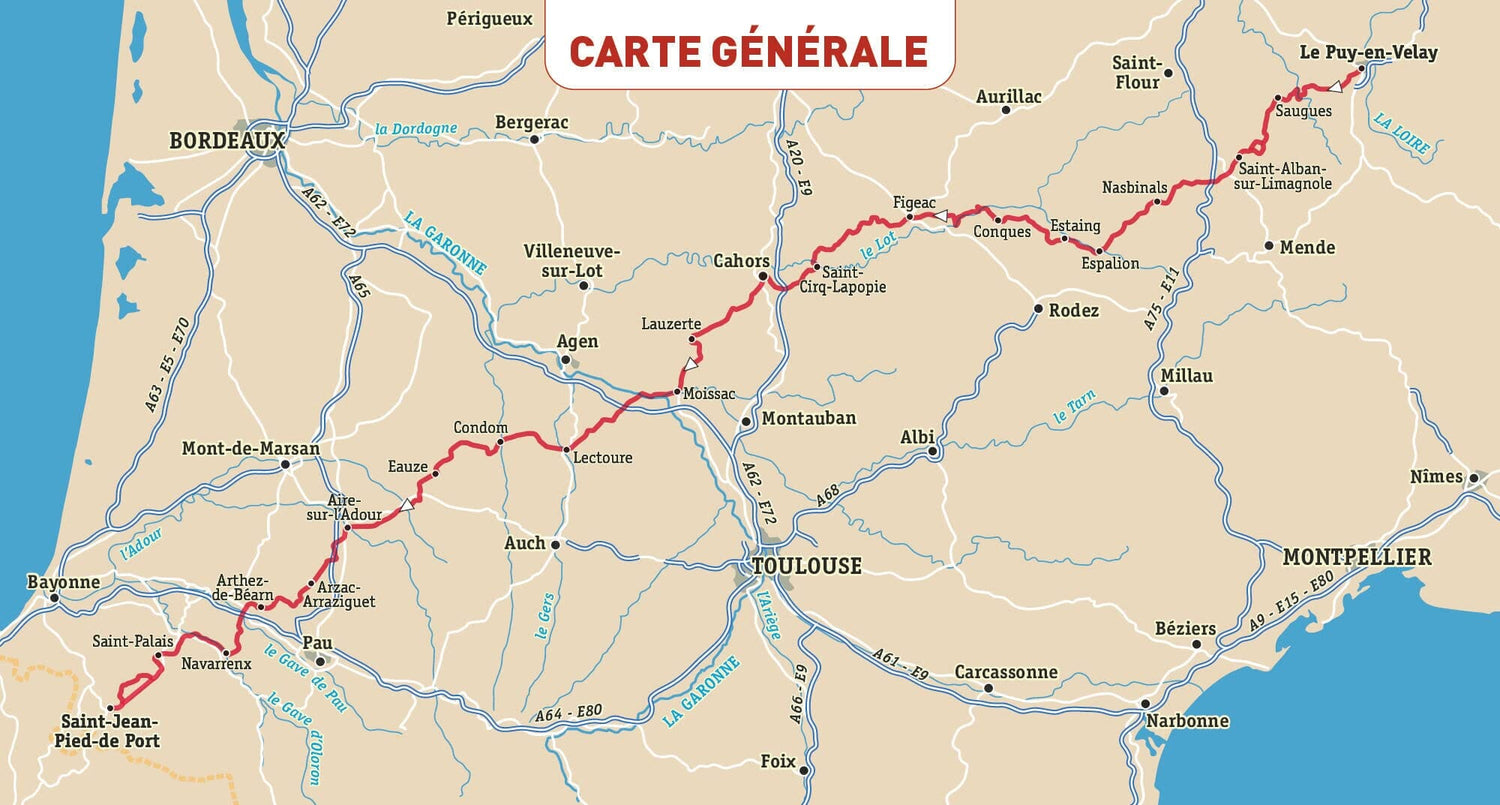 Guide vélo - Voyages à vélo et vélo électrique : Compostelle, La Voie du Puy | Glénat guide cycliste Glénat