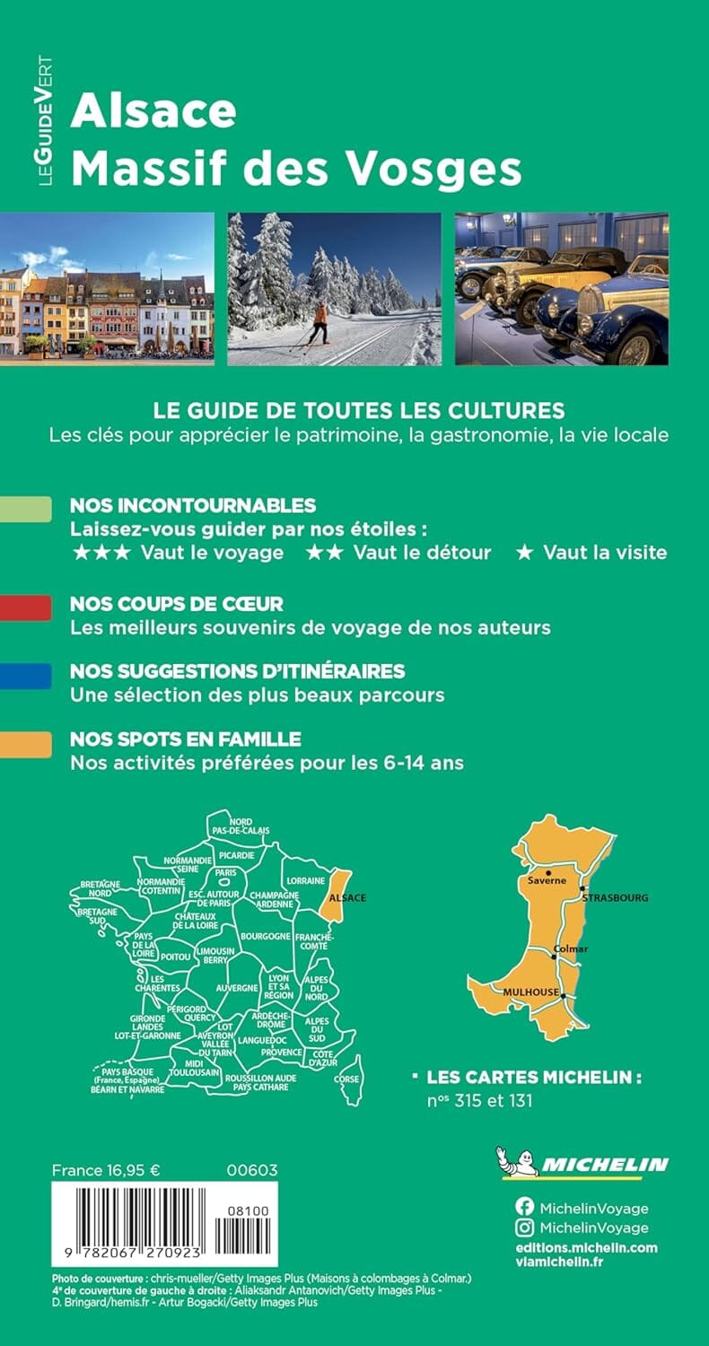 Guide Vert - Alsace, Massif des Vosges 2026 | Michelin guide de voyage Michelin 