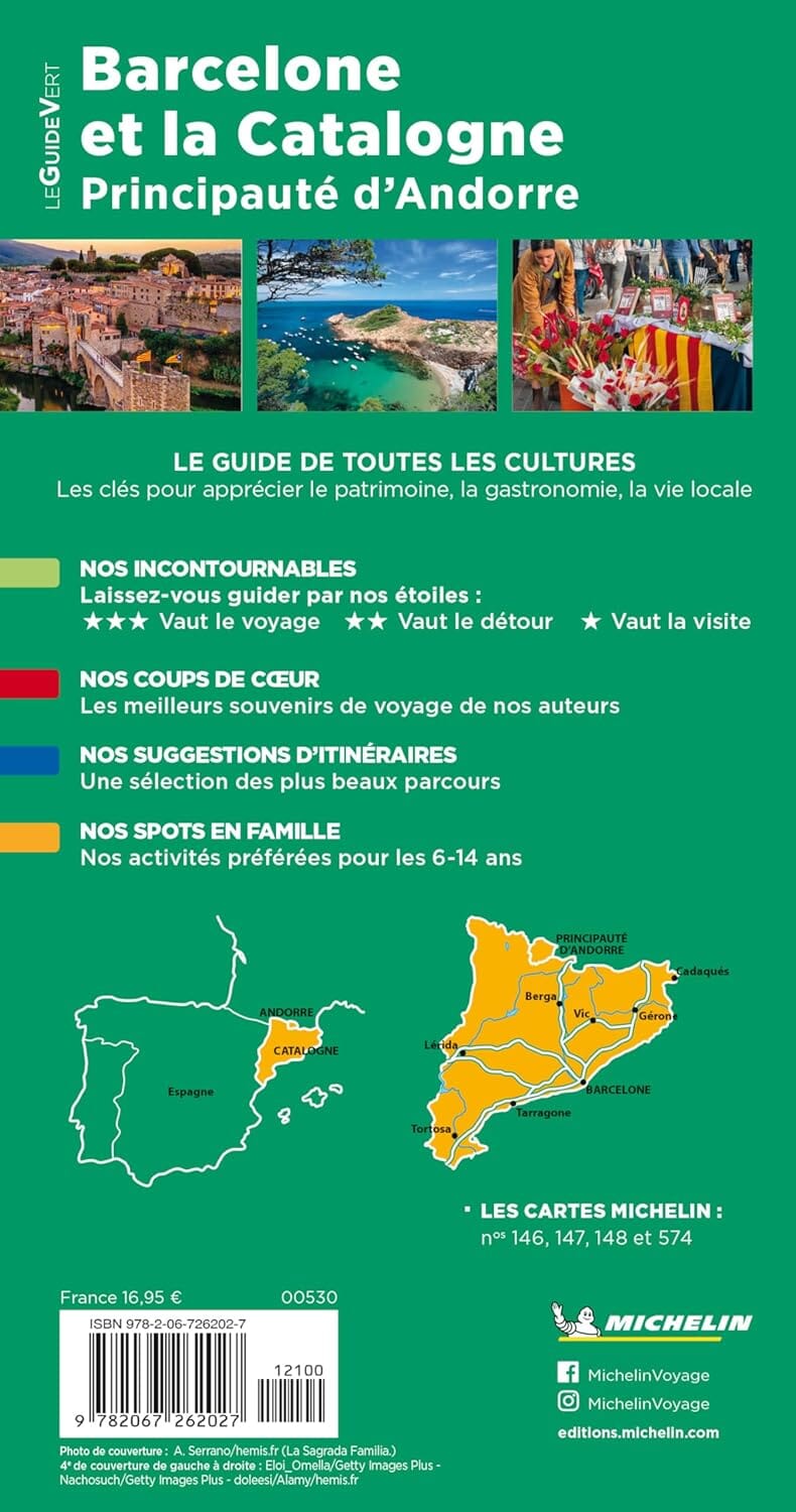 Guide Vert - Barcelone, Catalogne & Andorre - Édition 2024 | Michelin guide de voyage Michelin 