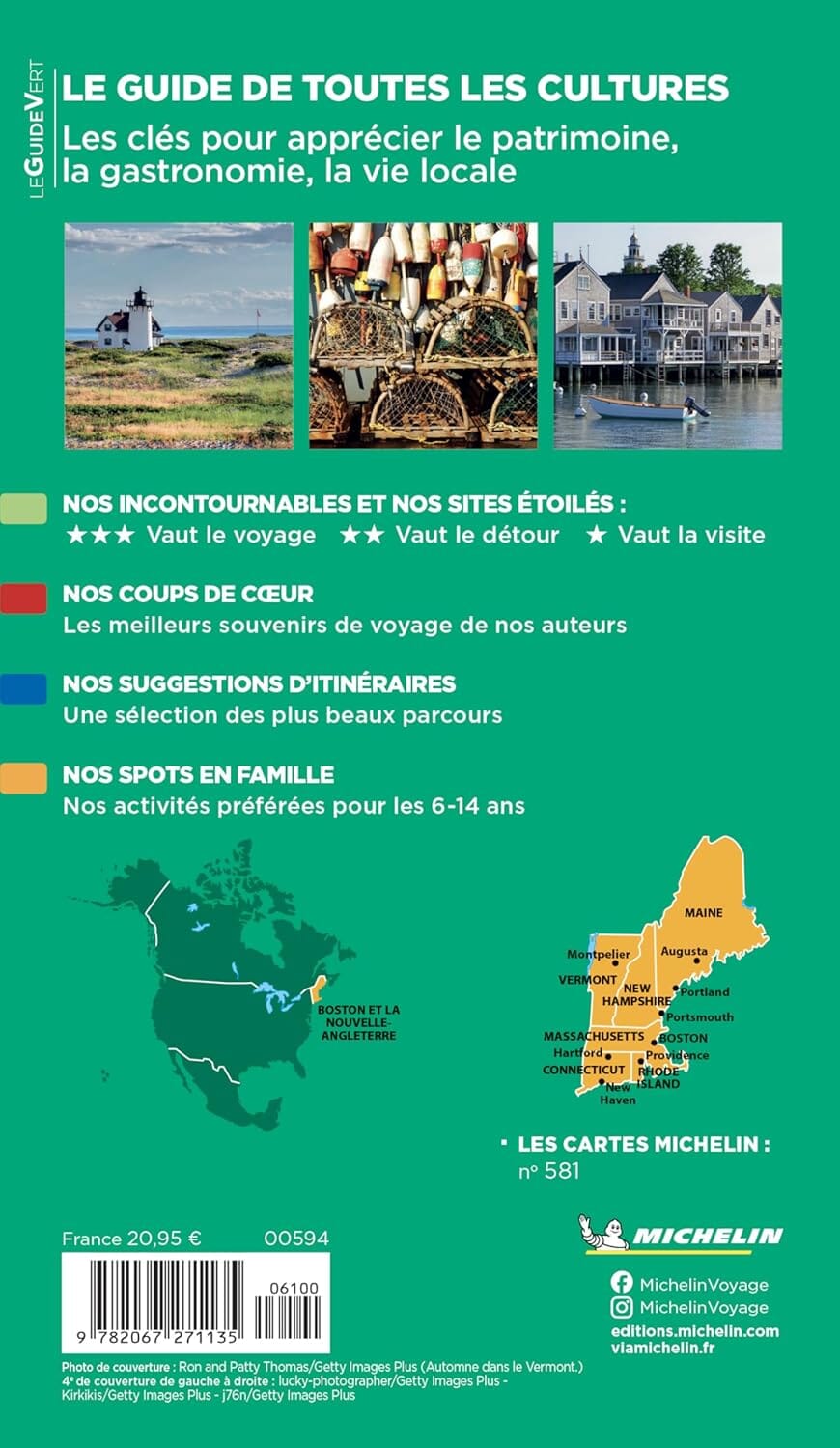 Guide Vert - Boston et la Nouvelle Angleterre 2026 | Michelin guide de voyage Michelin