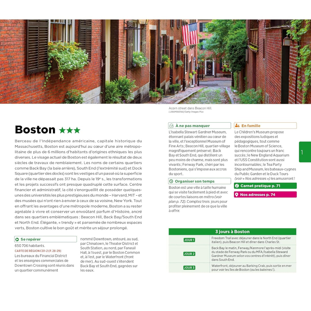 Guide Vert - Boston et la Nouvelle Angleterre - Édition 2024 | Michelin guide de voyage Michelin 