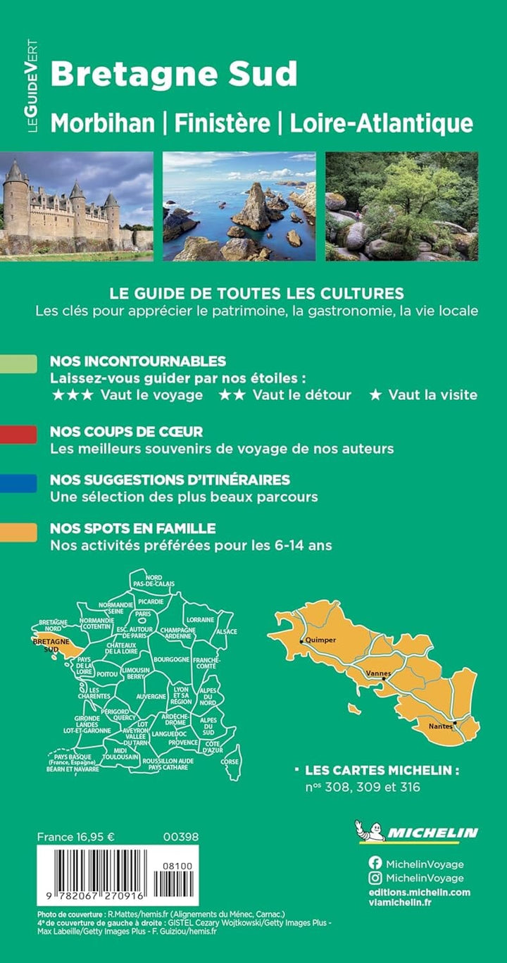 Guide Vert - Bretagne Sud : Morbihan, Finistère, Loire-Atlantique 2026 | Michelin guide de voyage Michelin 