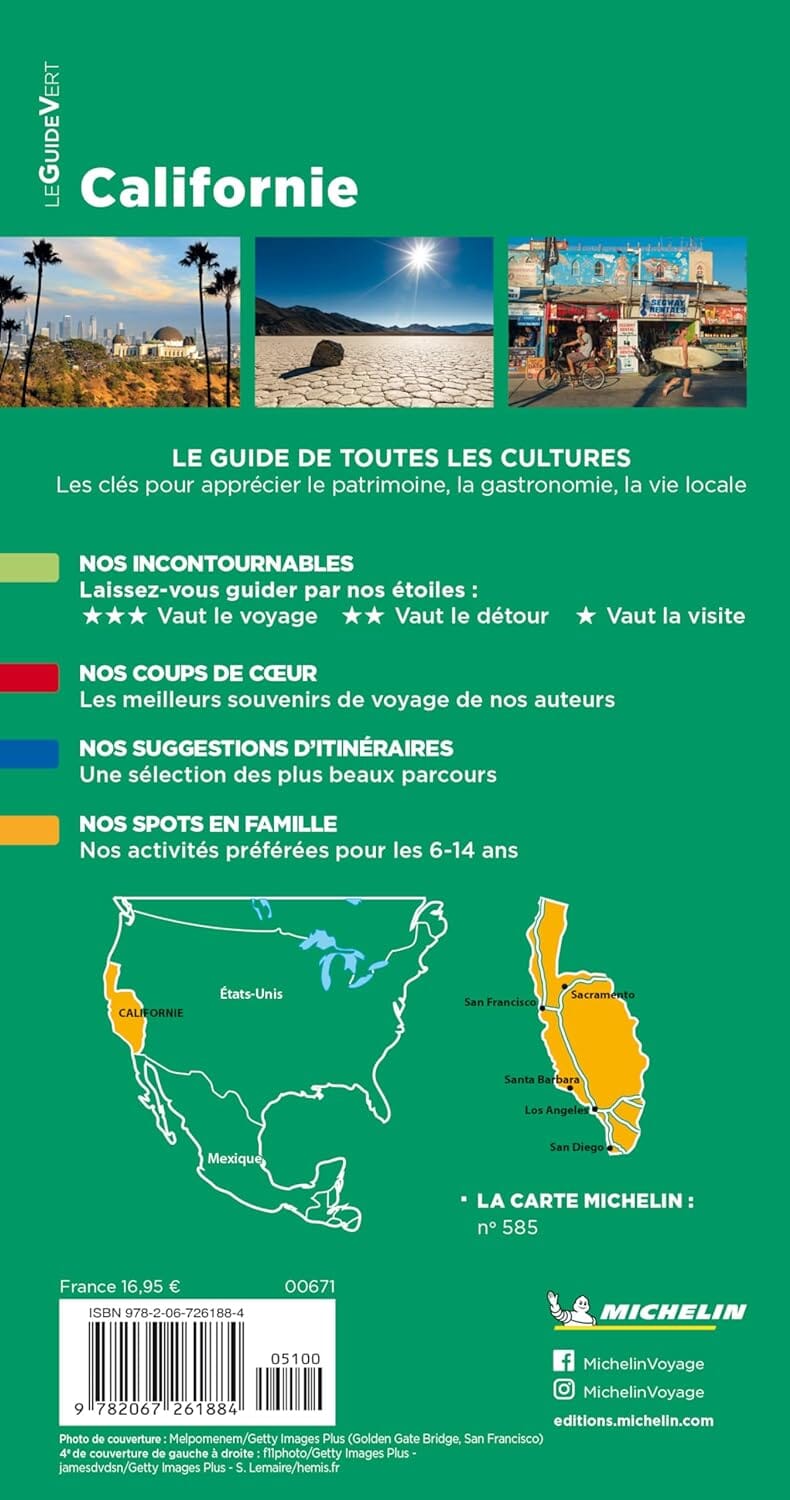 Guide Vert - Californie - Édition 2024 | Michelin guide de voyage Michelin 