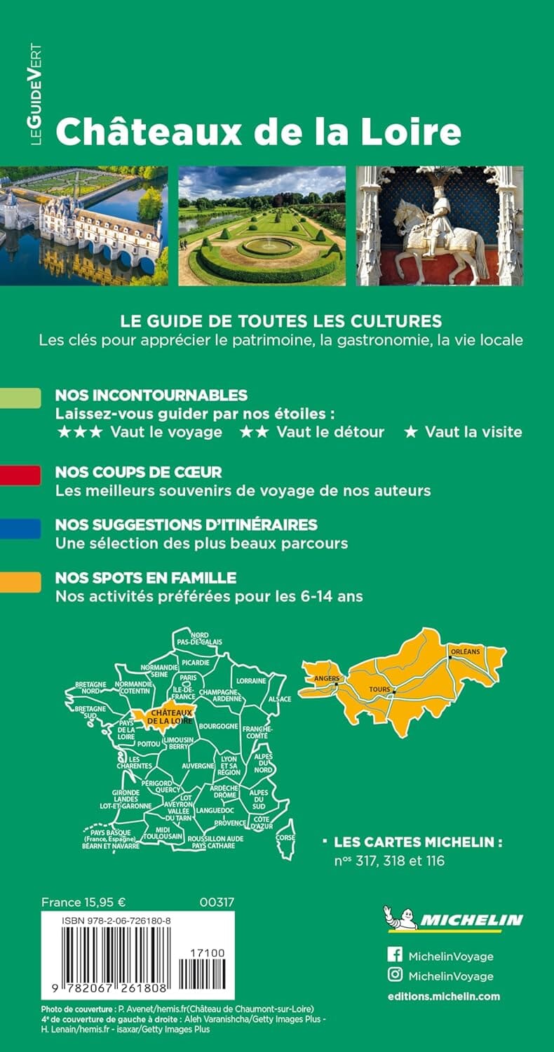 Guide Vert - Châteaux de la Loire - Édition 2024 | Michelin guide de voyage Michelin 