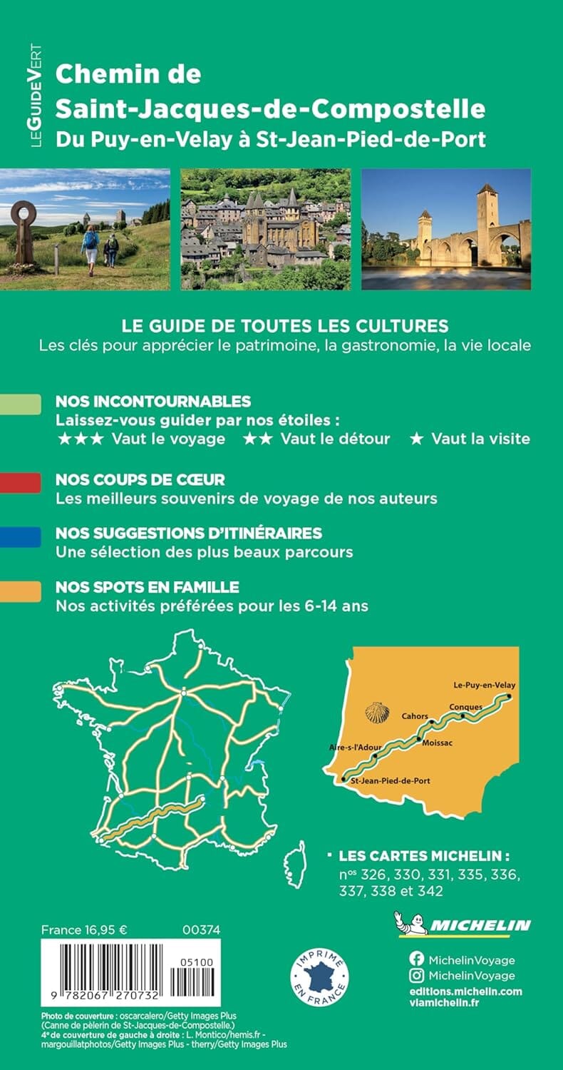 Guide Vert - Chemin de Saint-Jacques-de-Compostelle : Du Puy-en-Velay à saint-Jean-Pied-de-Port 2026 | Michelin guide de voyage Michelin 