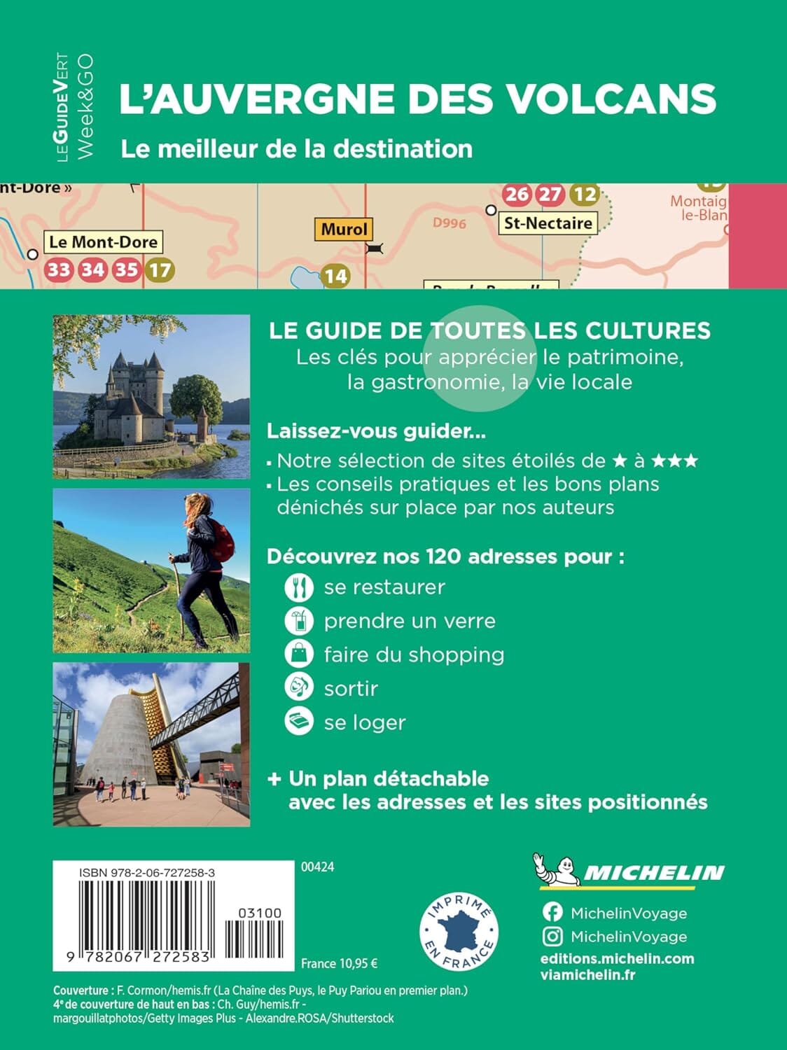 Guide Vert compact - L'Auvergne des volcans, Clermont-Ferrand et la chaîne de Puys 2026 | Michelin guide de voyage Michelin