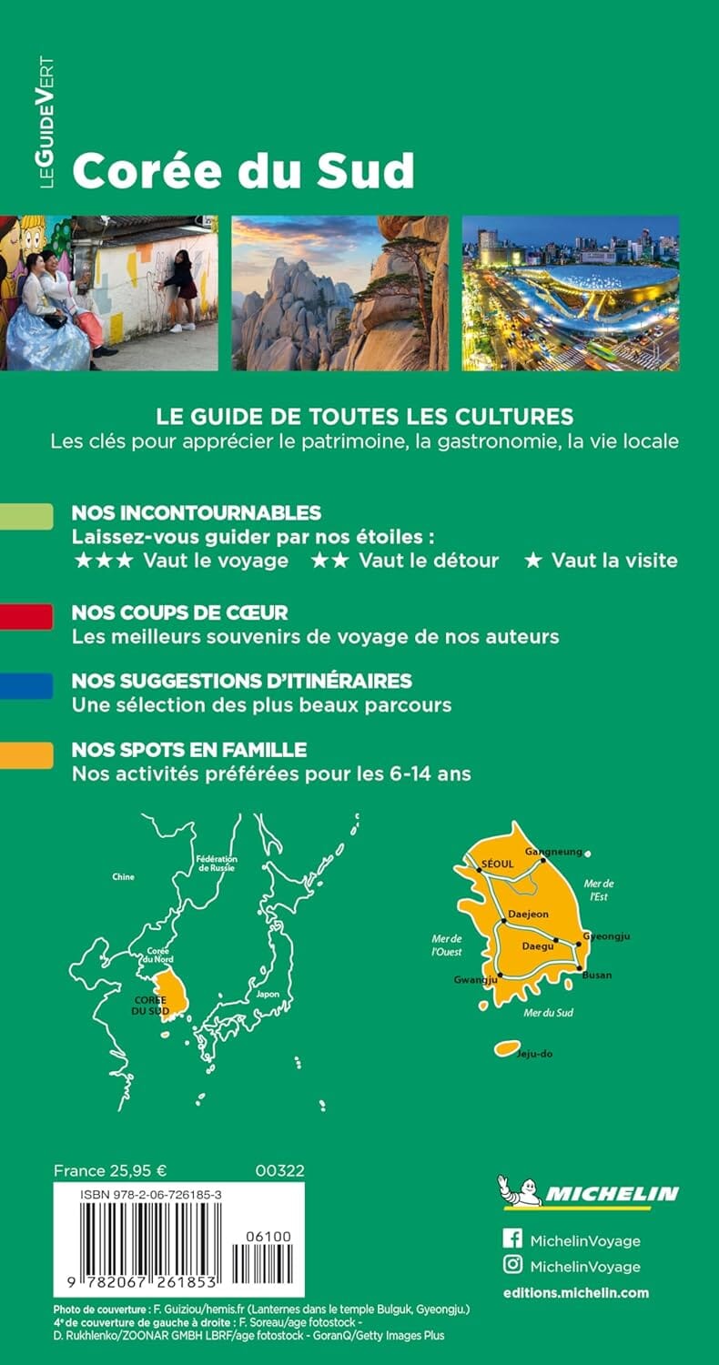 Guide Vert - Corée du Sud - Édition 2024 | Michelin guide de voyage Michelin 