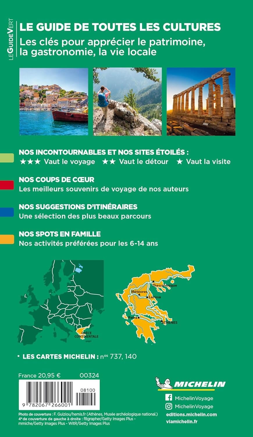 Guide Vert - Grèce continentale, Corfou et les îles Ioniennes - Édition 2025 | Michelin guide de voyage Michelin 
