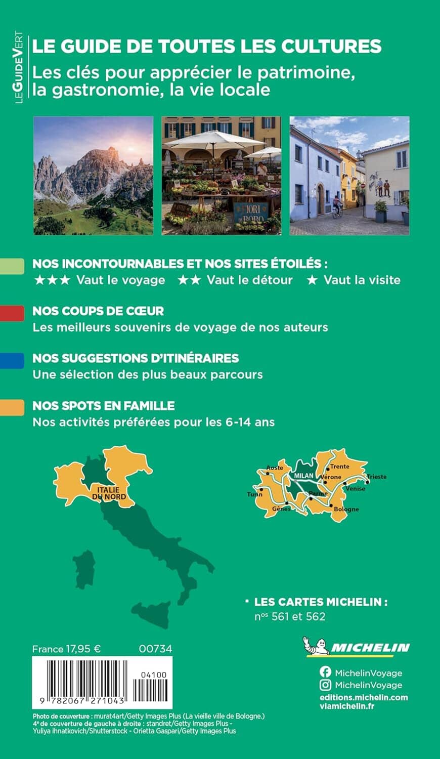 Guide Vert - Italie du Nord 2026, sans les lacs italiens, Milan et la Lombardie | Michelin guide de voyage Michelin