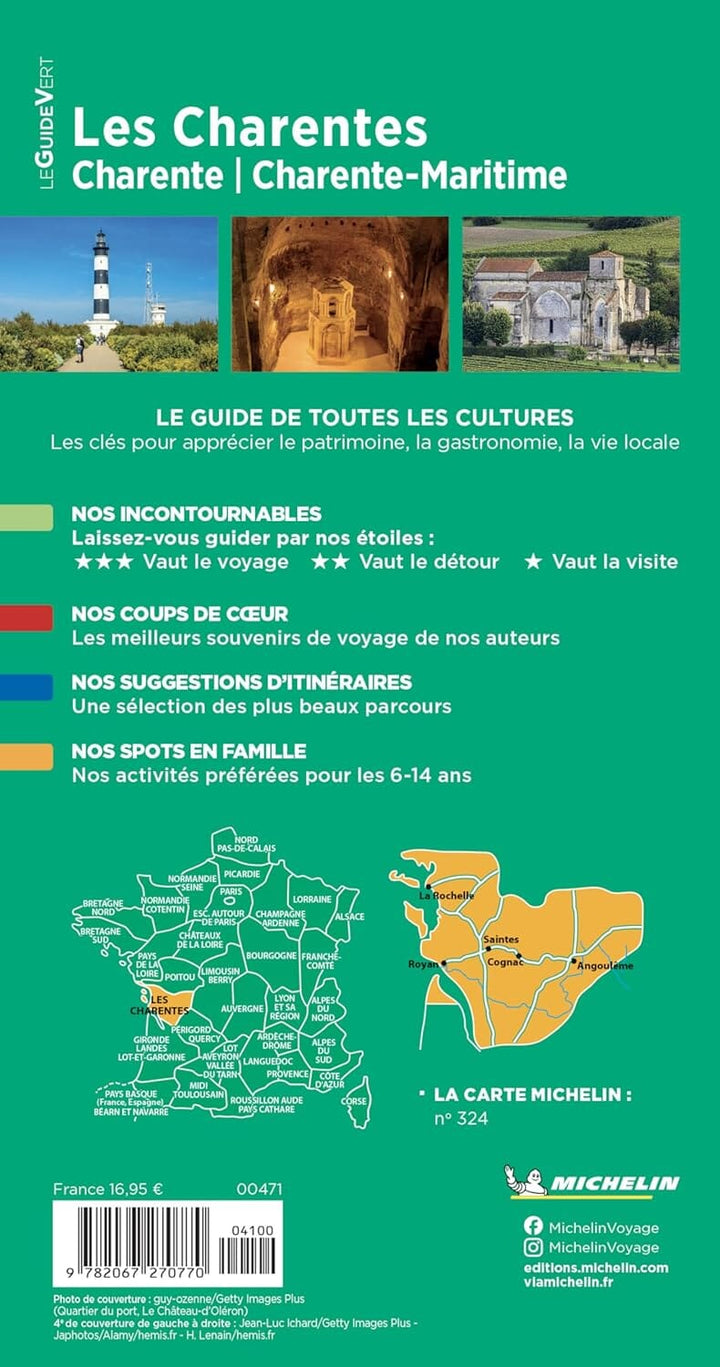 Guide Vert - Les Charentes : Charente & Charente-Maritime 2026 | Michelin guide de voyage Michelin 