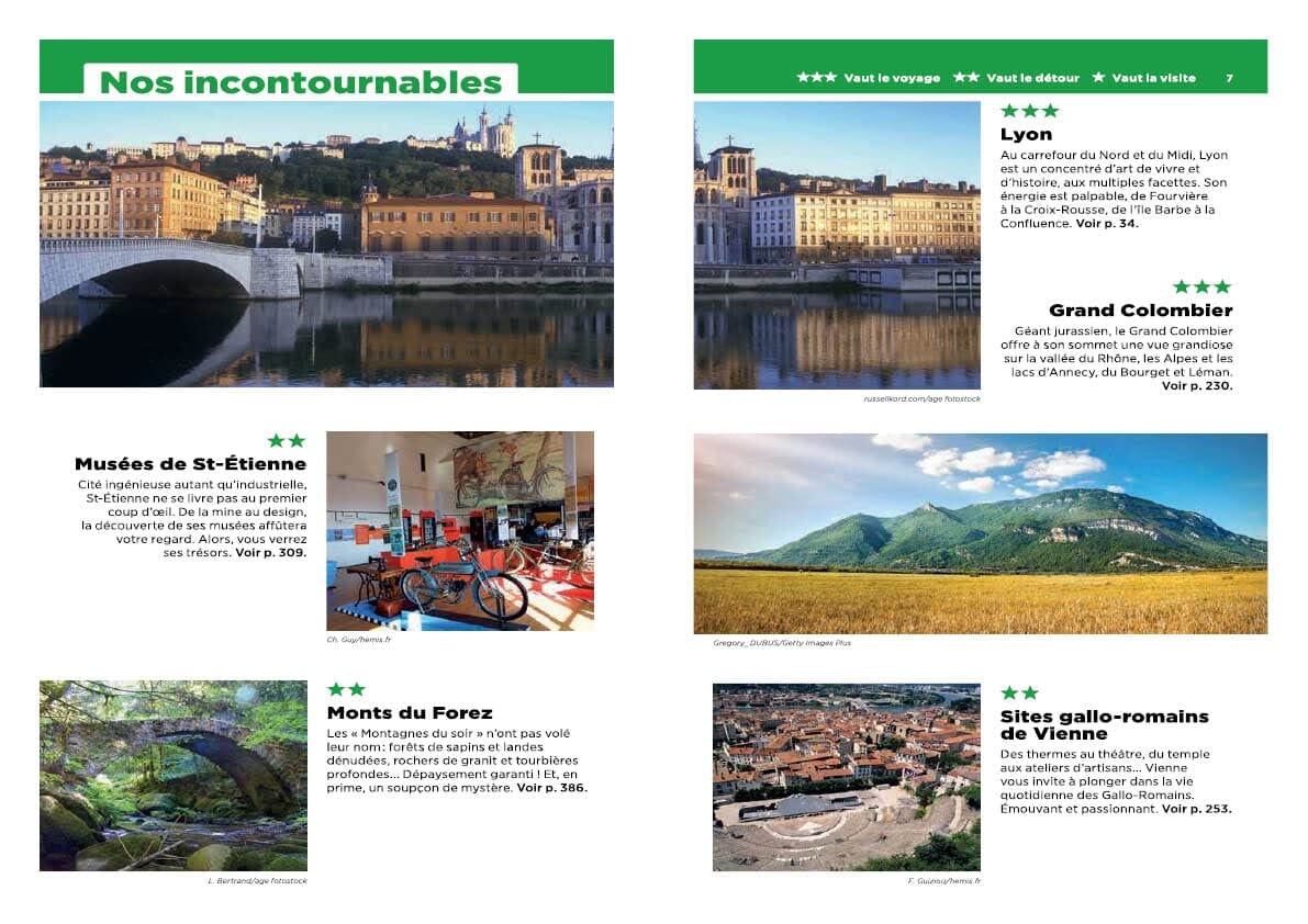 Guide Vert - Lyon & sa région (St-Etienne, Vienne, Beaujolais, Forez-Dombes, Bugey) - Édition 2024 | Michelin guide de voyage Michelin