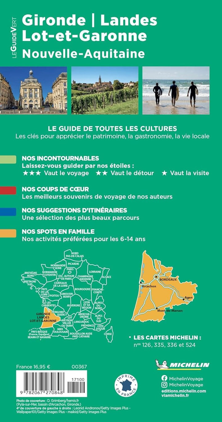 Guide Vert - Nouvelle-Aquitaine : Gironde, Landes, Lot-et-Garonne 2026 | Michelin guide de voyage Michelin 