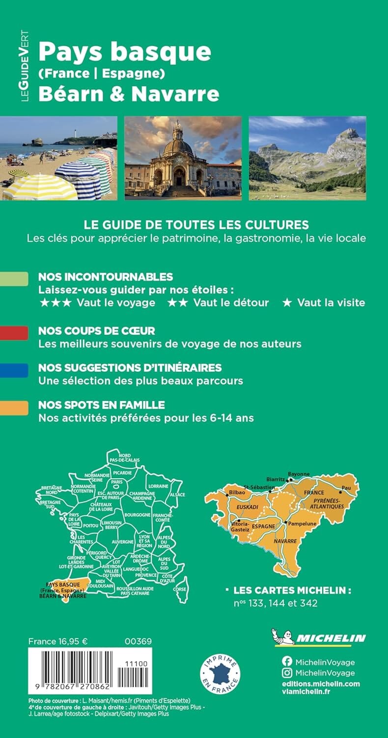 Guide Vert - Pays Basque, Béarn et Navarre 2026 | Michelin guide de voyage Michelin 