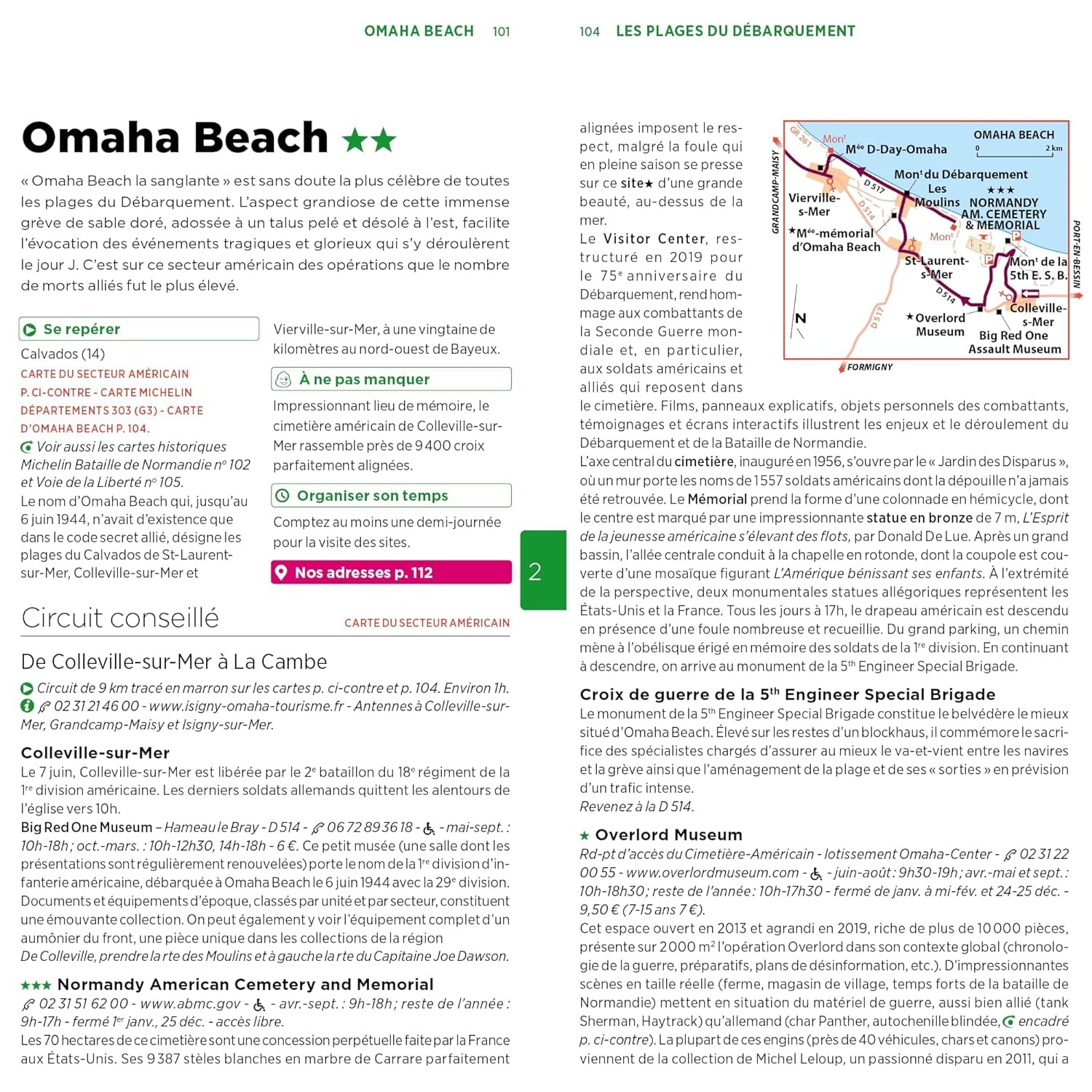 Guide Vert - Plages du Débarquement et bataille de Normandie - Édition 2024 | Michelin guide de voyage Michelin 