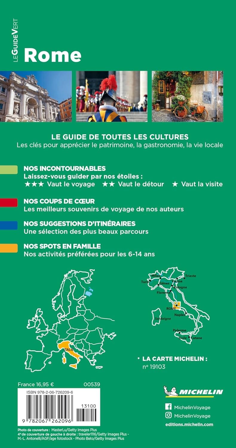 Guide Vert - Rome - Édition 2024 | Michelin guide de voyage Michelin 