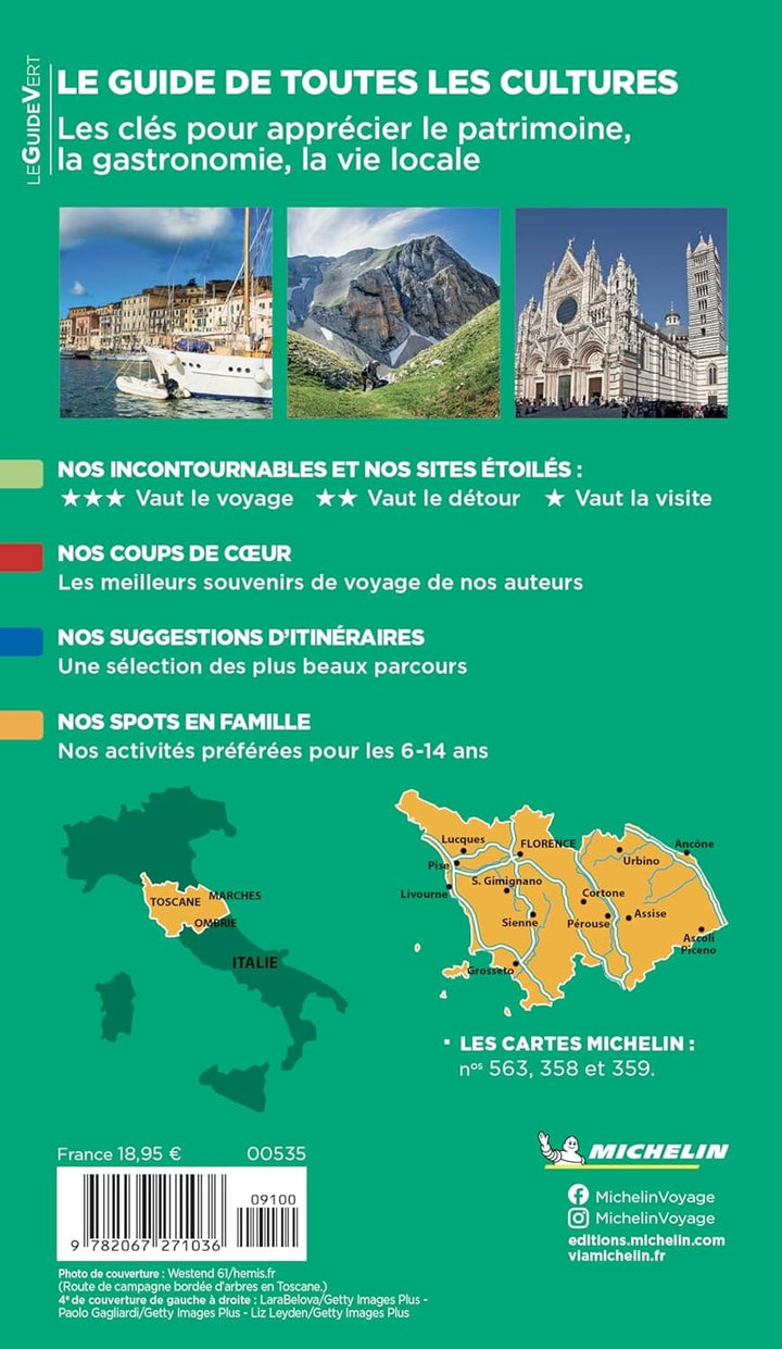 Guide Vert - Toscane, Ombrie, Marches 2026 | Michelin guide de voyage Michelin