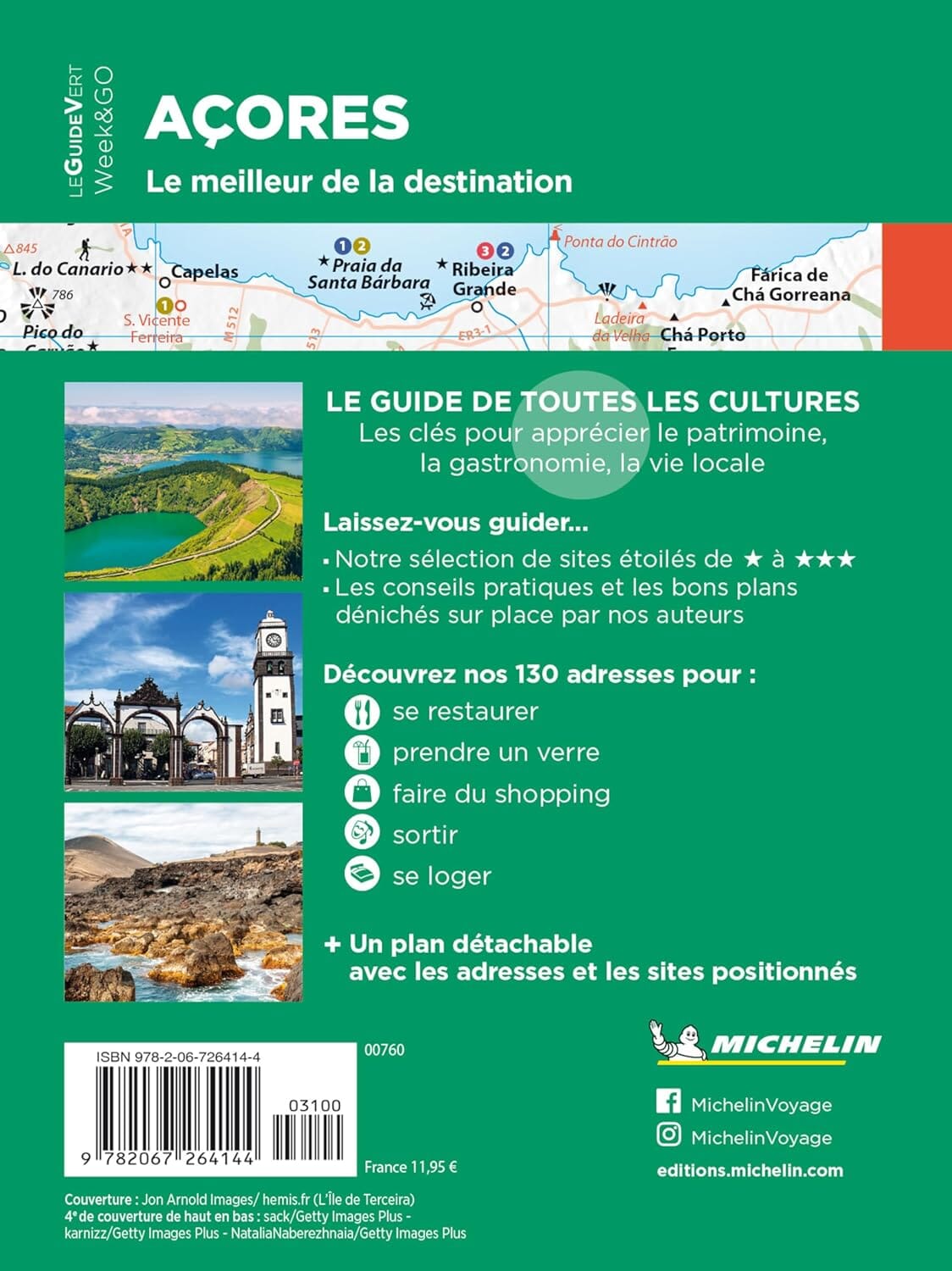 Guide Vert Week & GO - Açores + plan - Édition 2024 | Michelin guide de voyage Michelin 