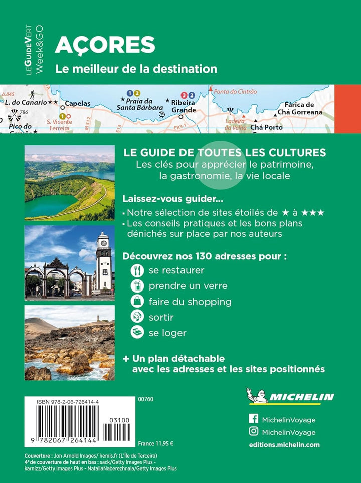 Guide Vert Week & GO - Açores + plan - Édition 2024 | Michelin guide de voyage Michelin 