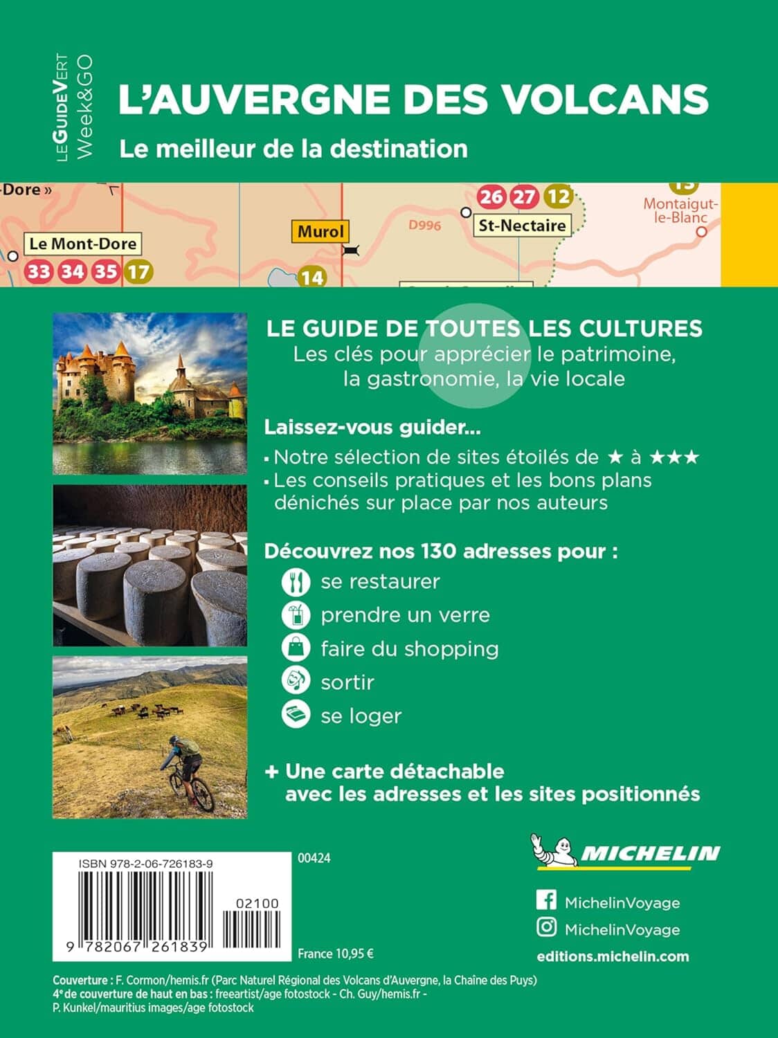 Guide Vert Week & Go - L'Auvergne des volcans, Clermont-Ferrand et la chaîne de Puys - Édition 2024 | Michelin guide de voyage Michelin 