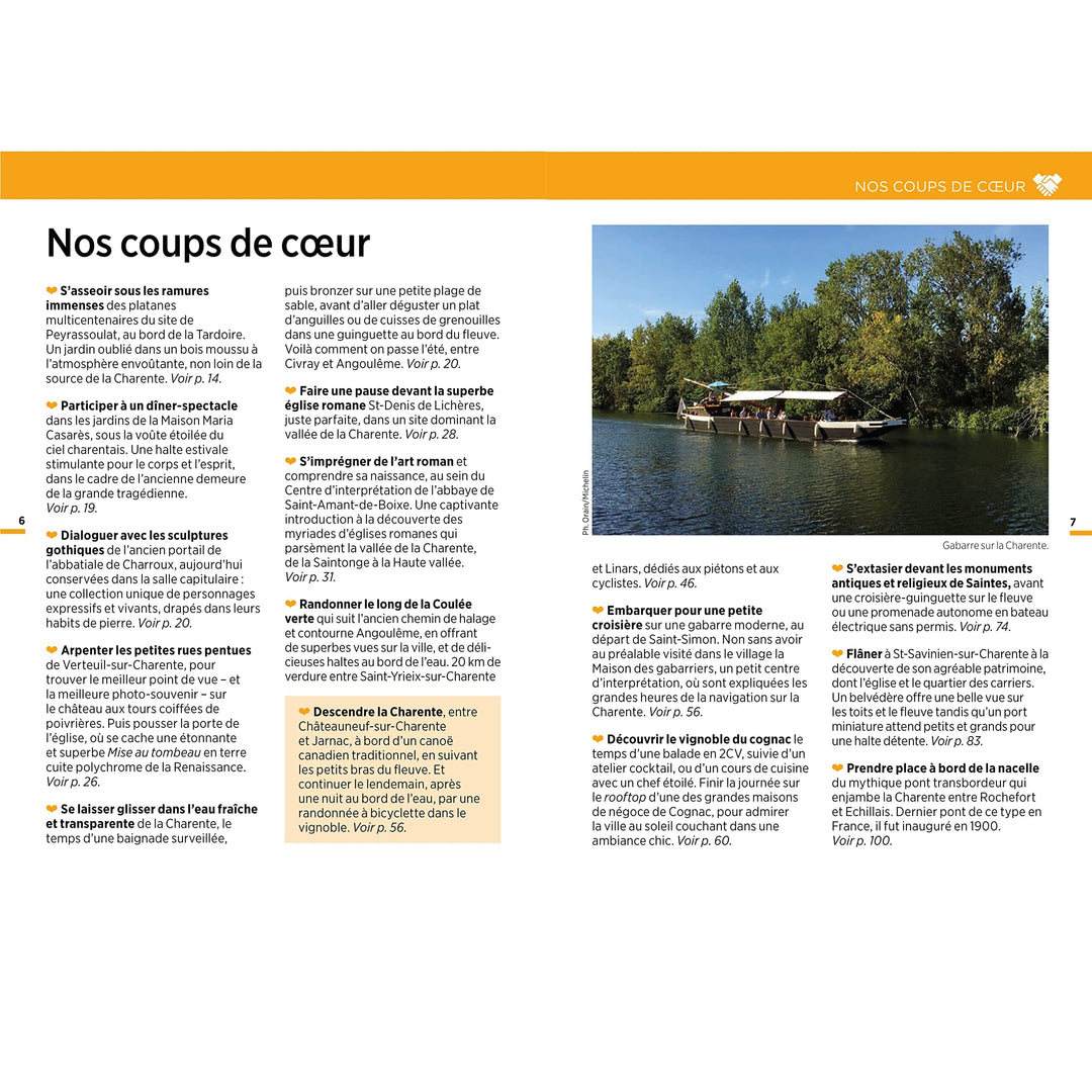 Guide Vert Week & GO - Vallée de la Charente Michelin, Angoulême, Cognac, Saintes, Rochefort - Édition 2023 | Michelin guide petit format Michelin 