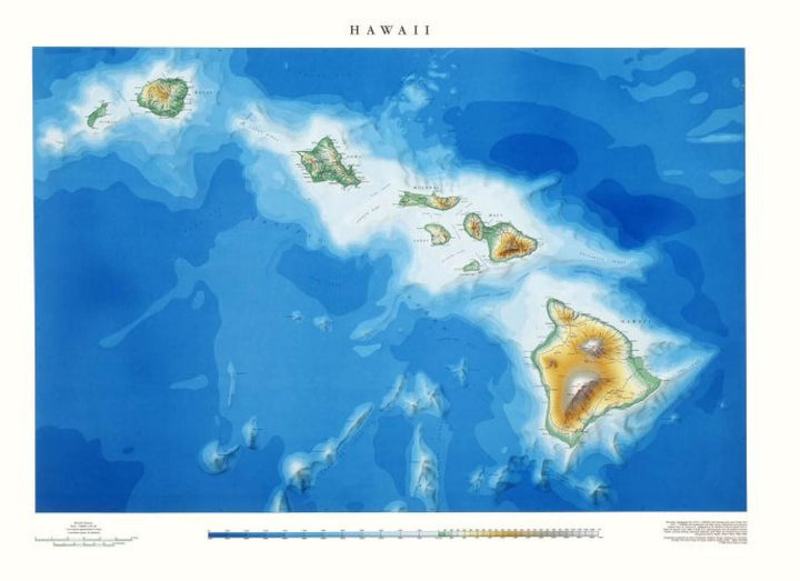 Carte murale physique - Hawaii | Raven Maps