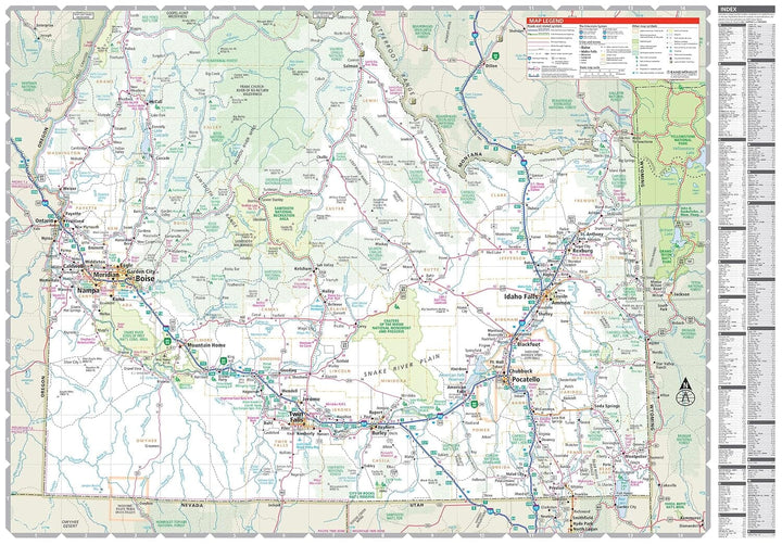Idaho, carte facile à lire | Rand McNally carte routière Rand McNally 