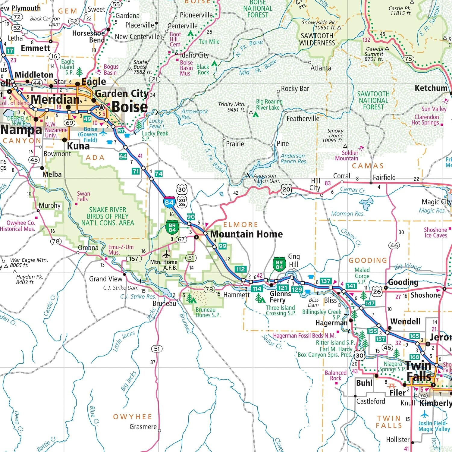 Idaho, carte facile à lire | Rand McNally carte routière Rand McNally 