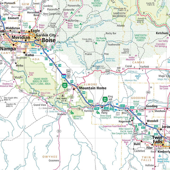 Idaho, carte facile à lire | Rand McNally carte routière Rand McNally 