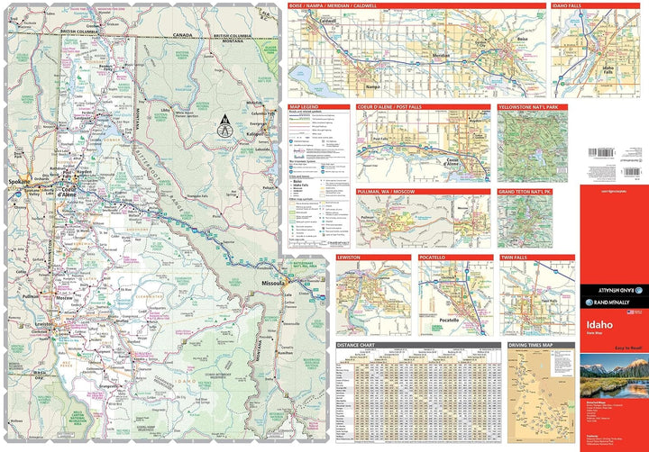 Idaho, carte facile à lire | Rand McNally carte routière Rand McNally 