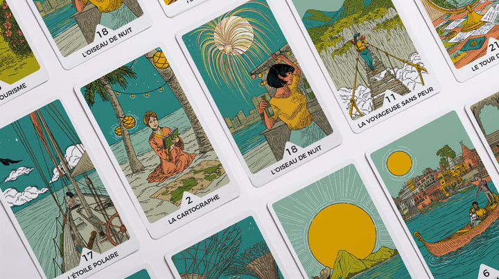 Jeu de cartes - Le tarot du voyage | Aventura carte pliée Aventura 