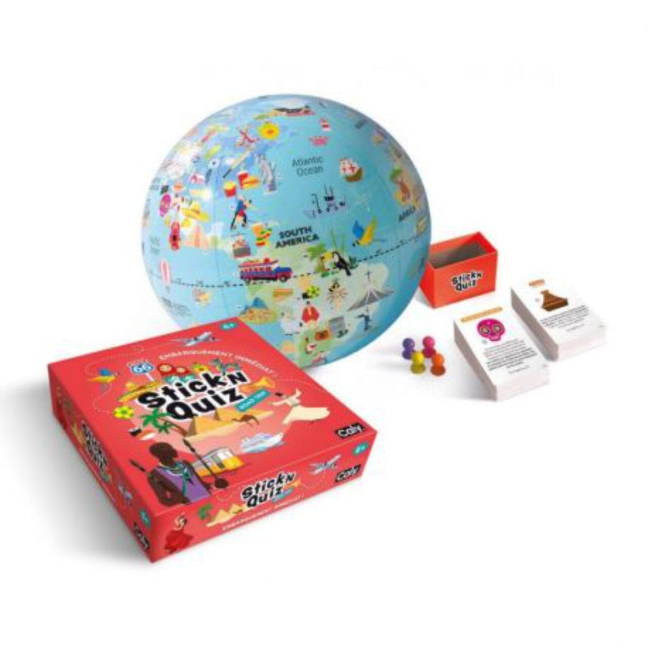 Jeu (en français) - Road trip Stick and Quiz (6 ans et +) | Calytoys globe Calytoys