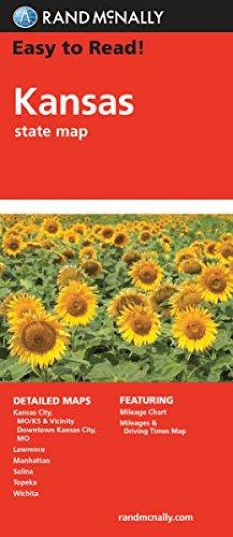 Kansas, carte facile à lire | Rand McNally carte routière Rand McNally
