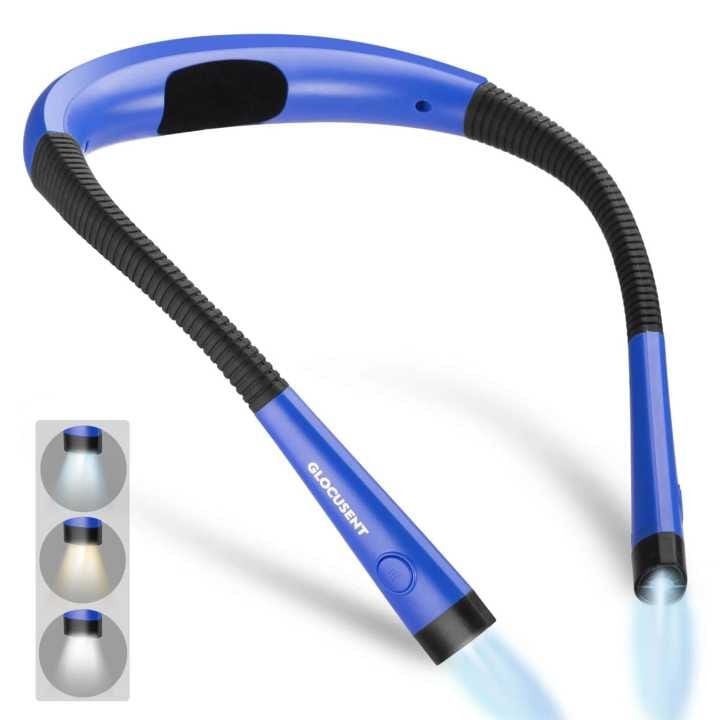 Lampe de lecture à Led rechargeable pour le cou | Glocusent accessoire Kycio bleu