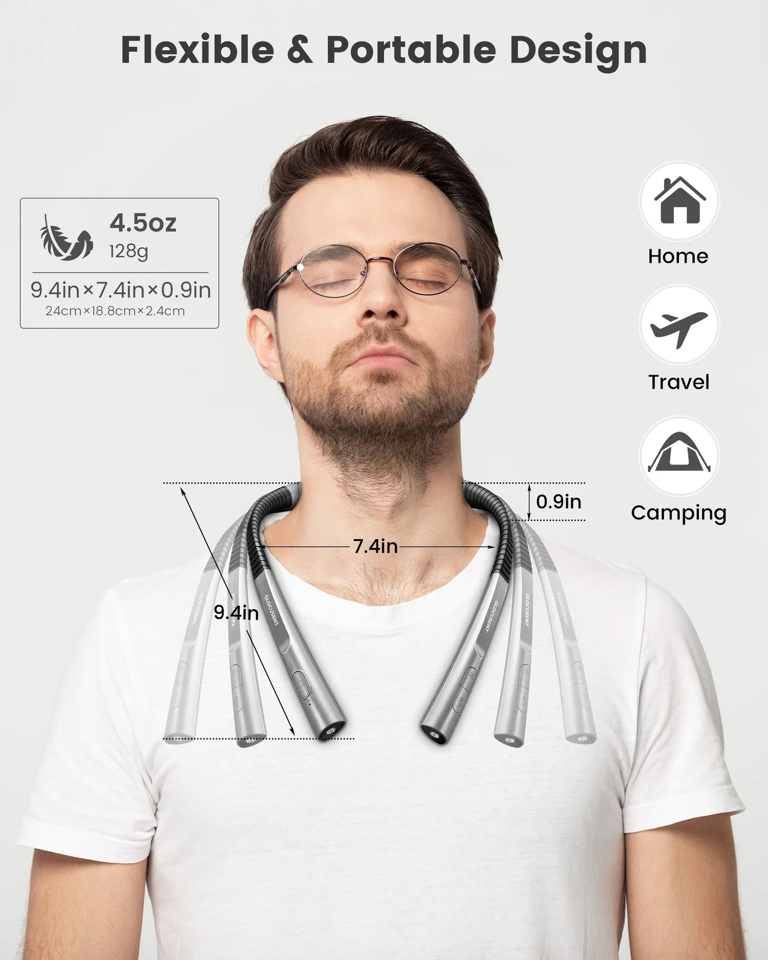 Lampe de lecture à Led rechargeable pour le cou | Glocusent accessoire Kycio