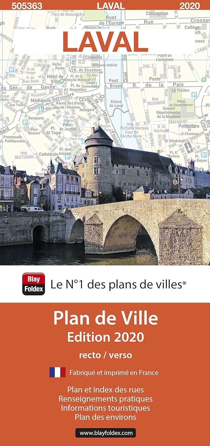 Laval, Mayenne - Plan de ville | Blay Foldex plan de ville Blay Foldex 