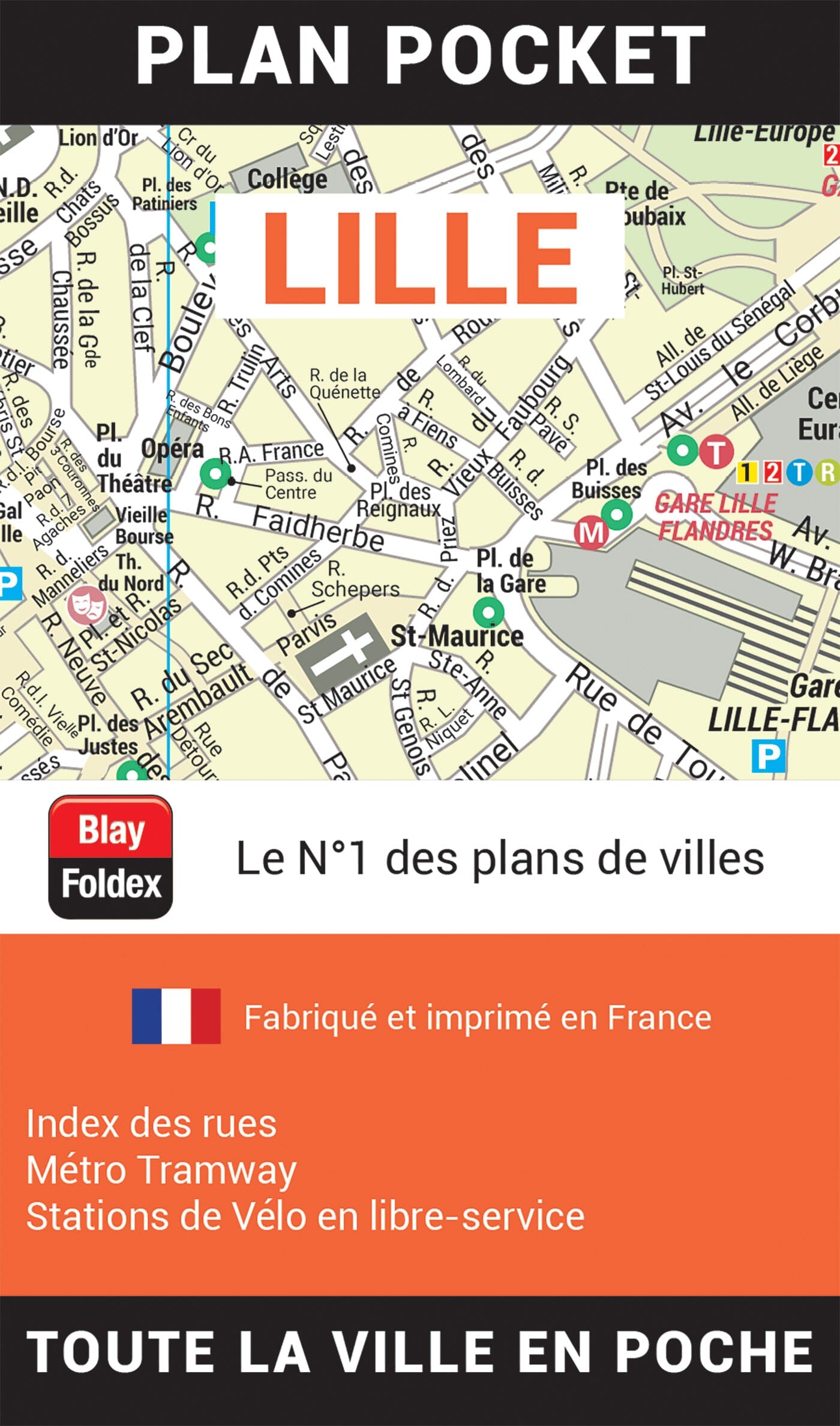 Lille, Nord - Plan de ville "pocket" | Blay Foldex plan de ville Blay Foldex