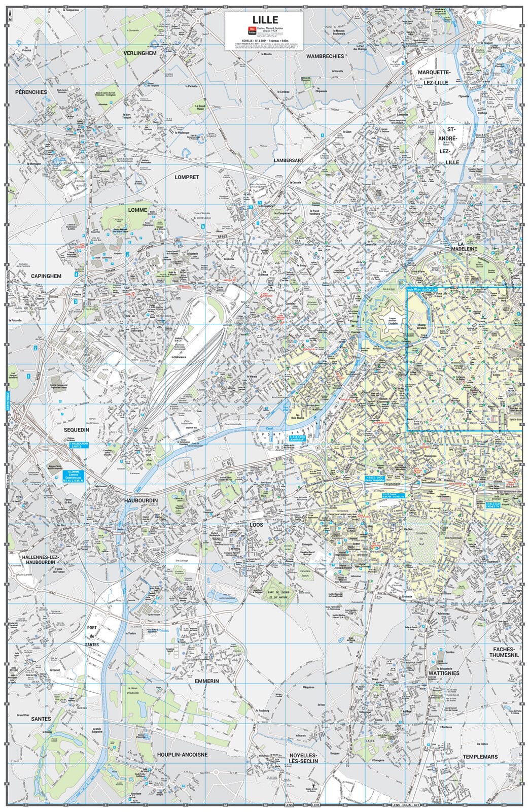 Lille - Plan de ville grand format | Blay Foldex plan de ville Blay Foldex