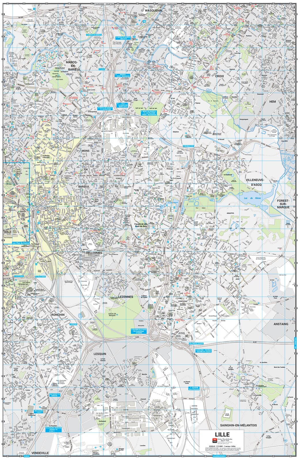Lille - Plan de ville grand format | Blay Foldex plan de ville Blay Foldex