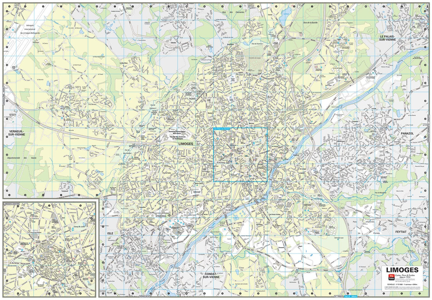 Limoges, Haute-Vienne - Plan de ville | Blay Foldex plan de ville Blay Foldex