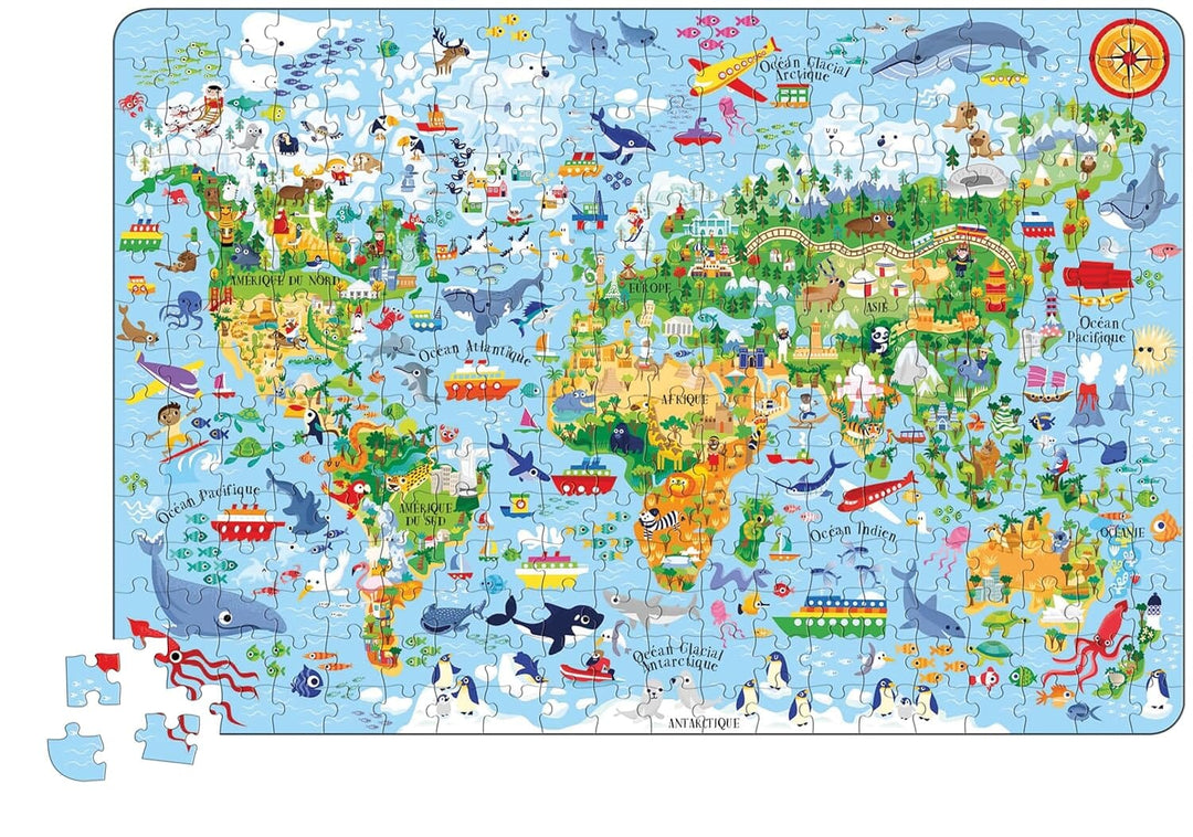 Livre et Puzzle 300 pièces - Atlas du monde | Usborne puzzle Interforum 