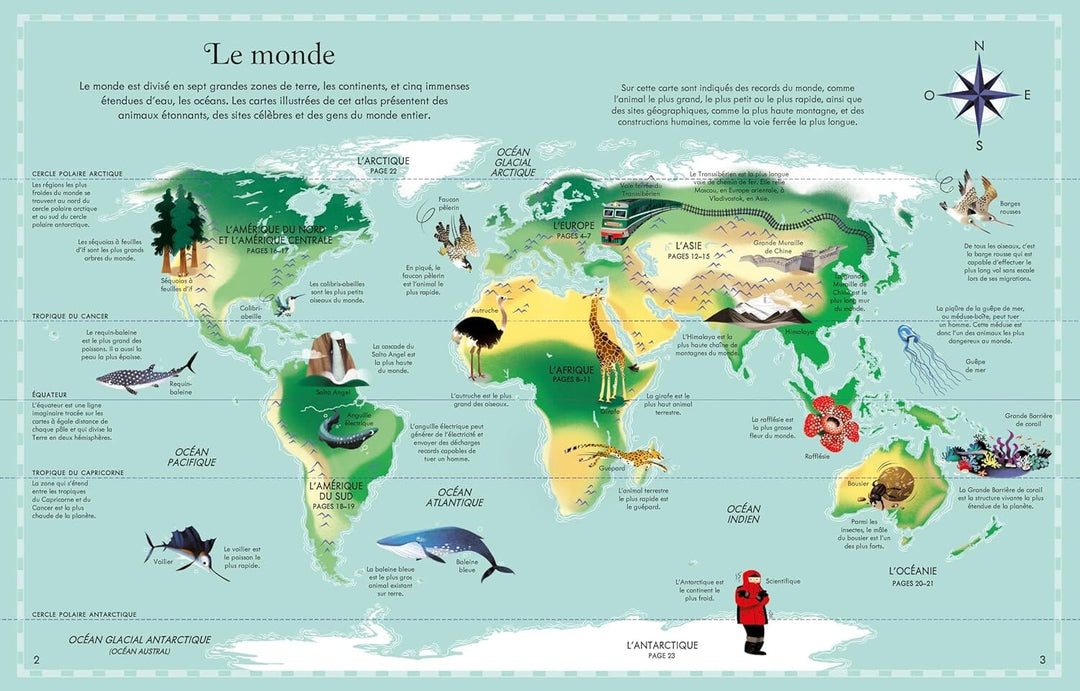 Livre et Puzzle 300 pièces - Atlas du monde | Usborne puzzle Interforum 