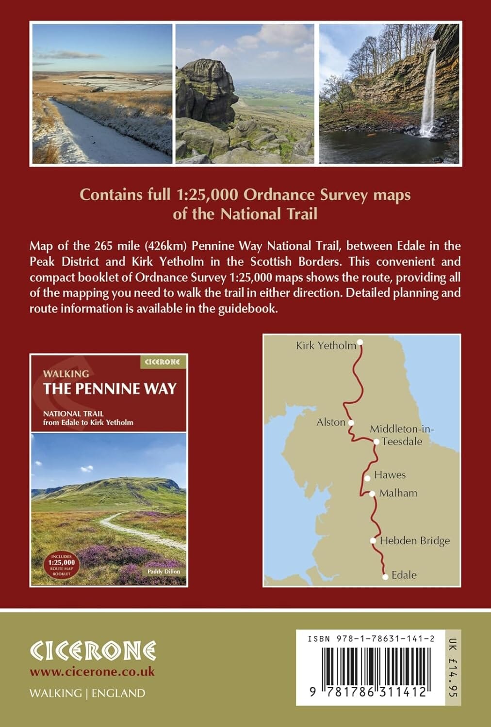 Livret de cartes (en anglais) - Pennine Way, northern England trails | Cicerone guide de randonnée Cicerone 