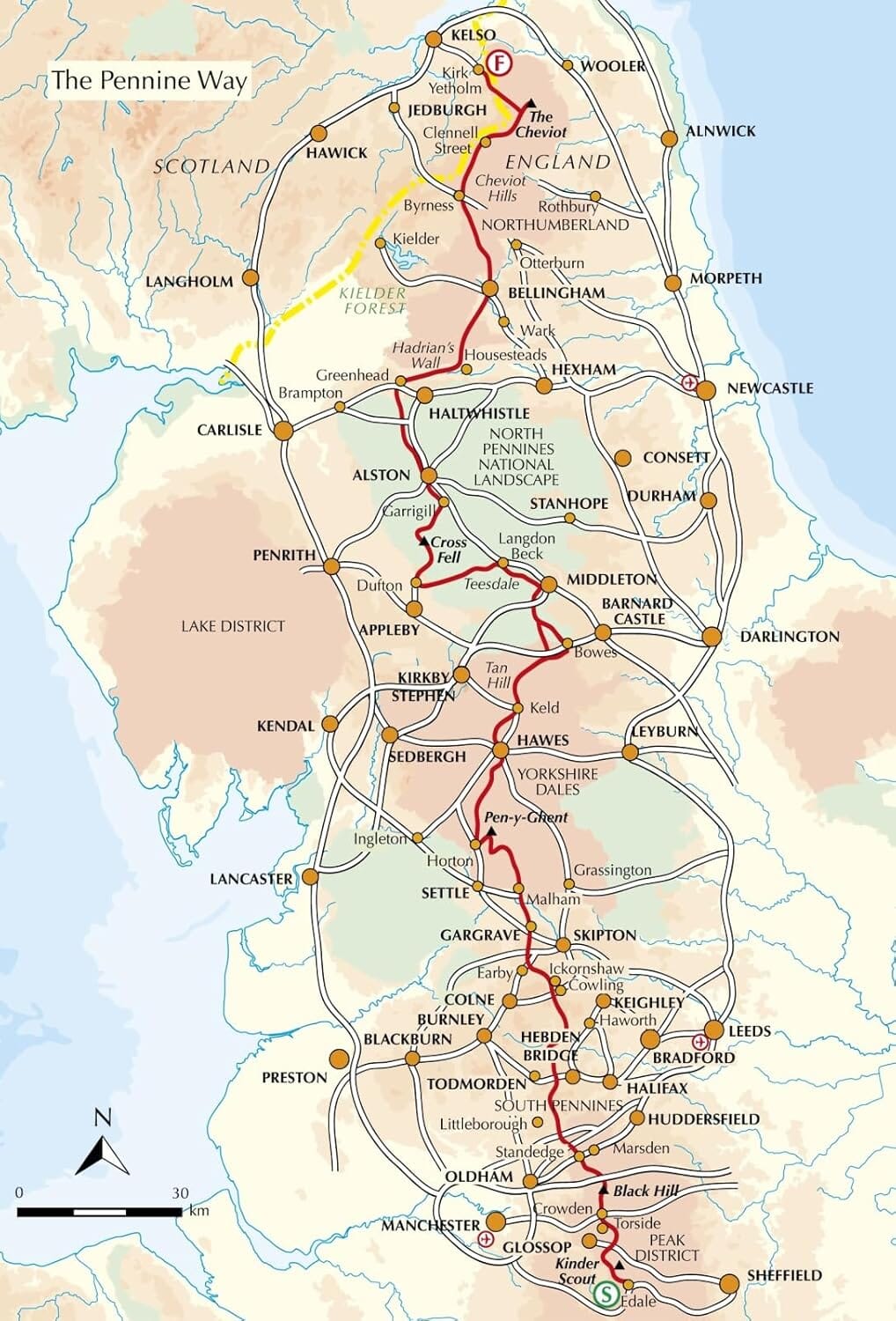 Livret de cartes (en anglais) - Pennine Way, northern England trails | Cicerone guide de randonnée Cicerone 