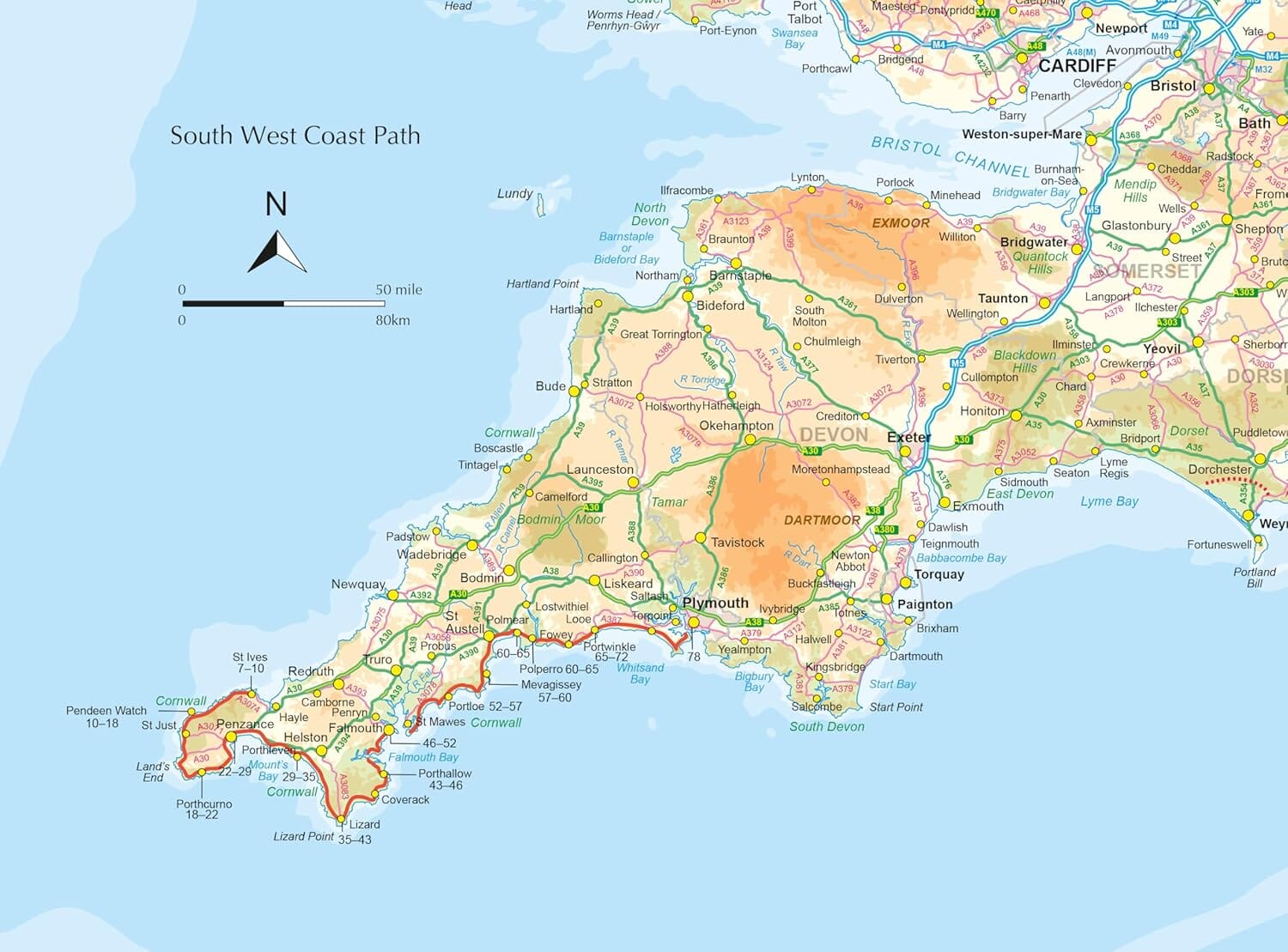 Livret de cartes (en anglais) - South West Coast Path - Vol.2 : St Ives to Plymouth | Cicerone guide de randonnée Cicerone 