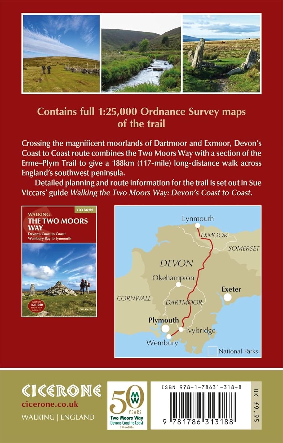 Livret de cartes (en anglais) - Walking the Two Moors Way | Cicerone guide de randonnée Cicerone 
