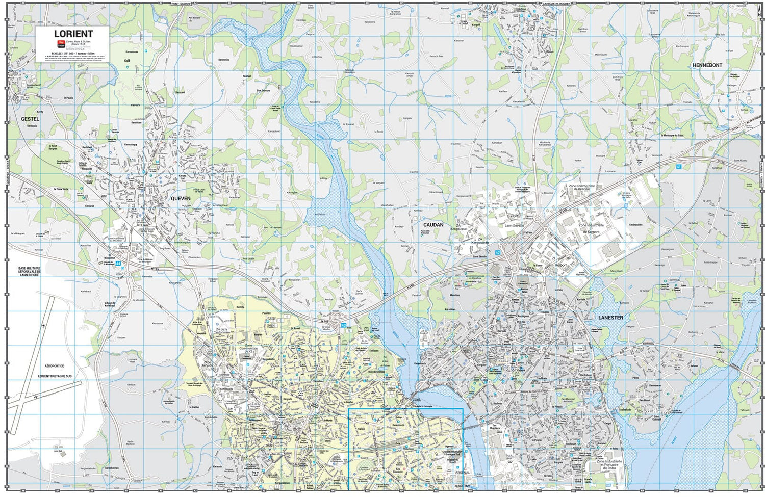 Lorient - Plan de ville grand format | Blay Foldex plan de ville Blay Foldex