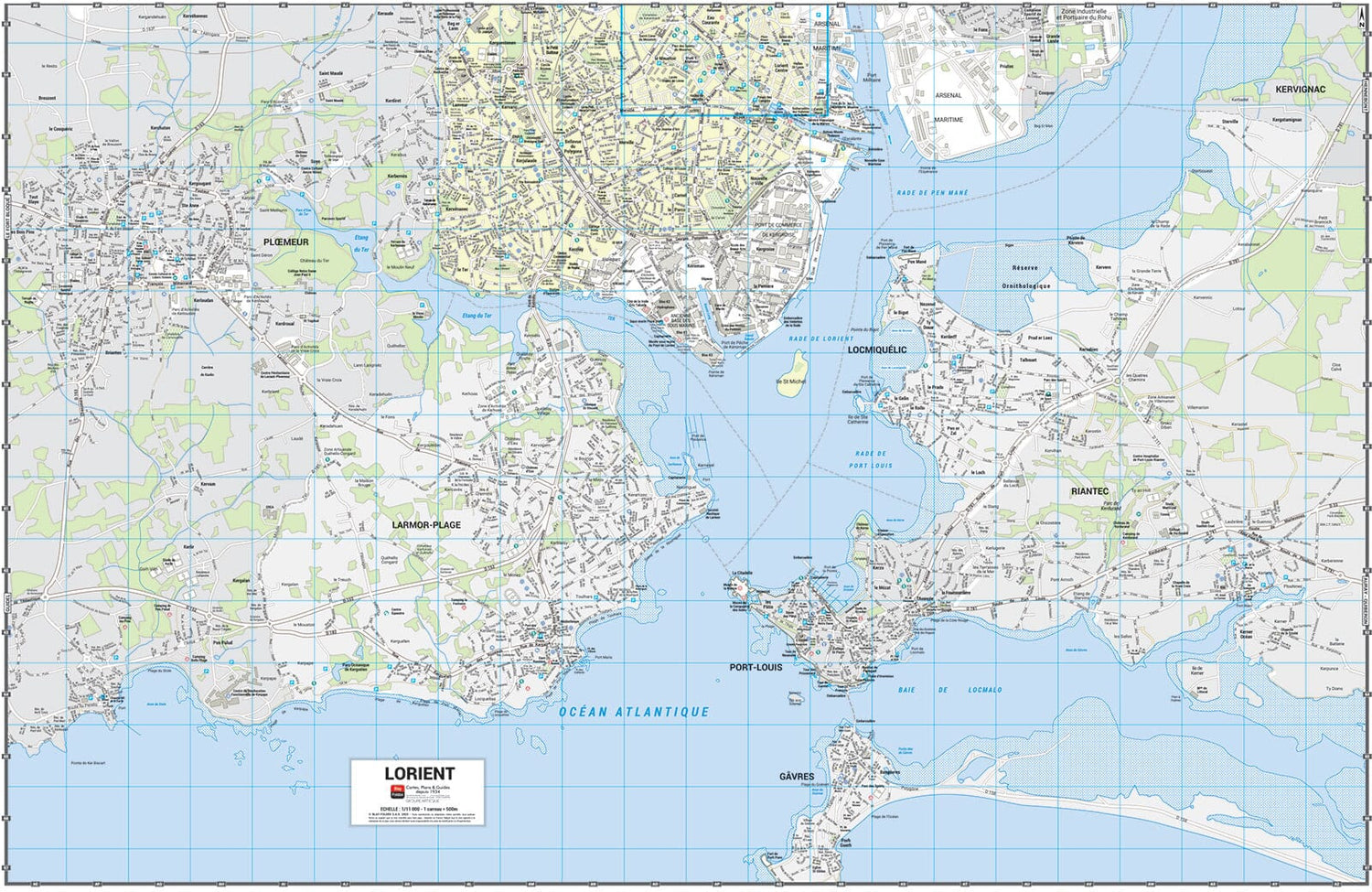 Lorient - Plan de ville grand format | Blay Foldex plan de ville Blay Foldex