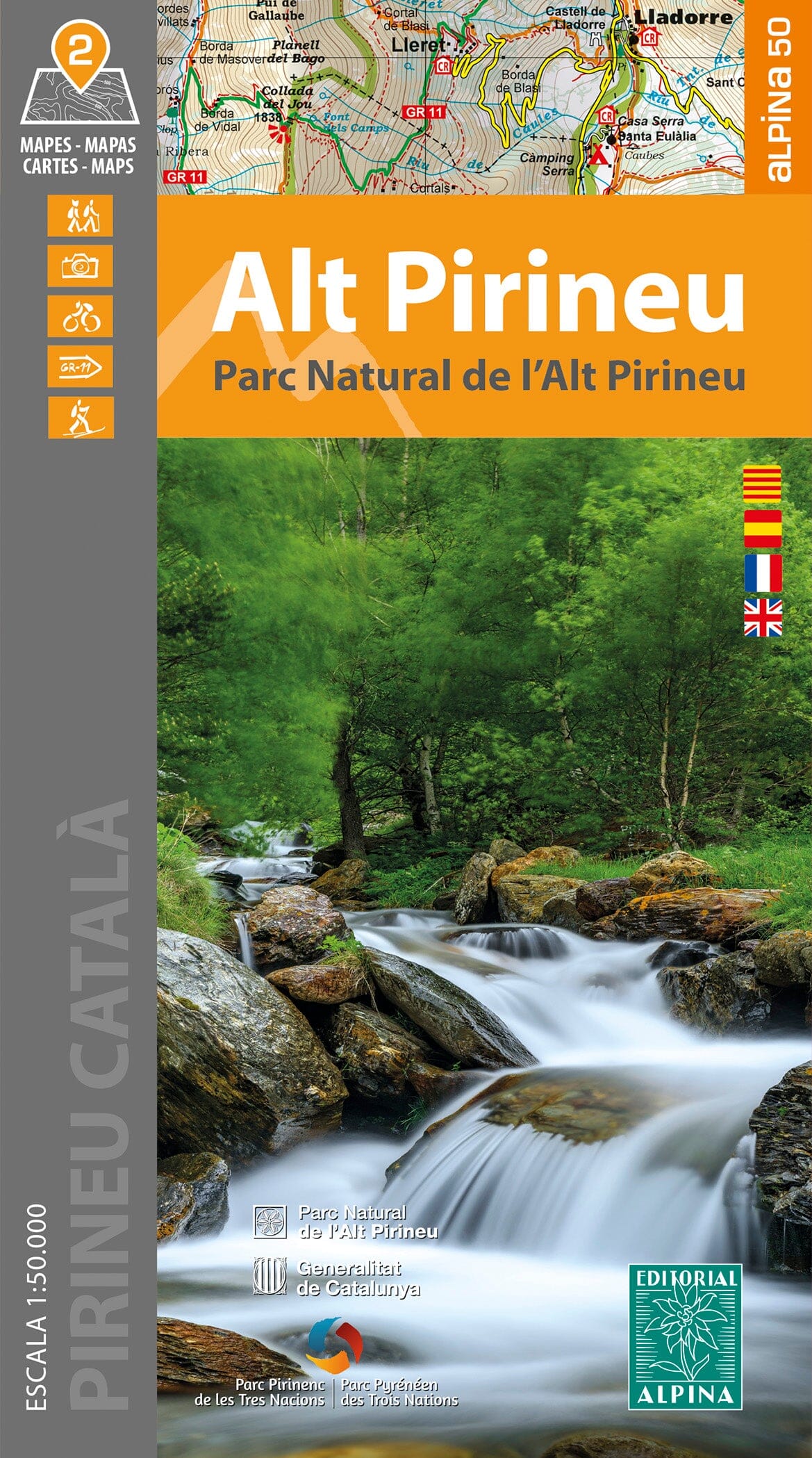 Lot de 2 cartes de randonnée - Alt Pirineu (Pyrénées catalanes) | Alpina carte de randonnée Editorial Alpina